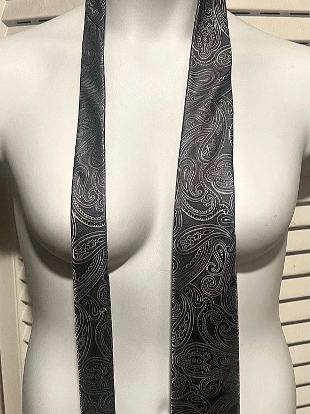 Michael Kors Men's Silk Paisley Tie in Black & Gray Like New